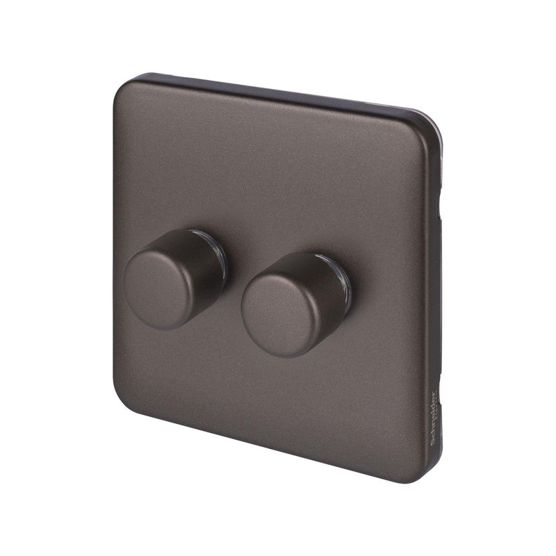 Lisse Screwless 2 Gang 2 Way Wall Mounted Dimmer