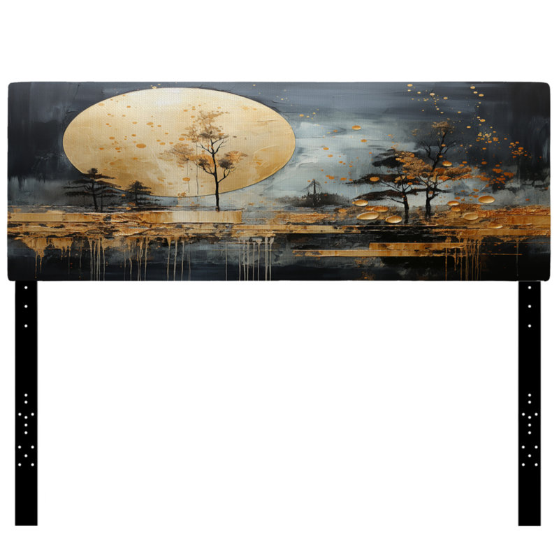 Katrica - Abstract Collages Upholstery Panel Headboard, Grand
