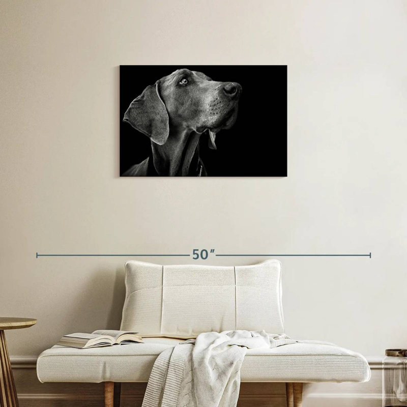 Brampt chien monochrome, H 20 po x l 30 po