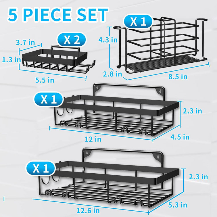 Matthaus 6 Piece Adhesive Shower Shelf Set Rebrilliant