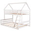Lit superposé simple au dessus d'une chambre double avec échelle intégrée-362218501