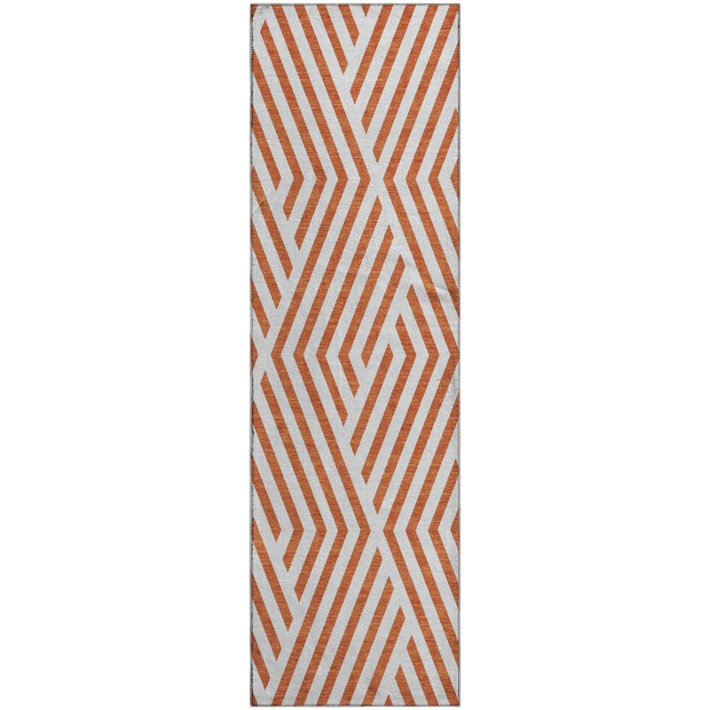 Premium Machine Washable Cerrito AMF550 Paprika Rug, Runner 2'3" x 7'6"