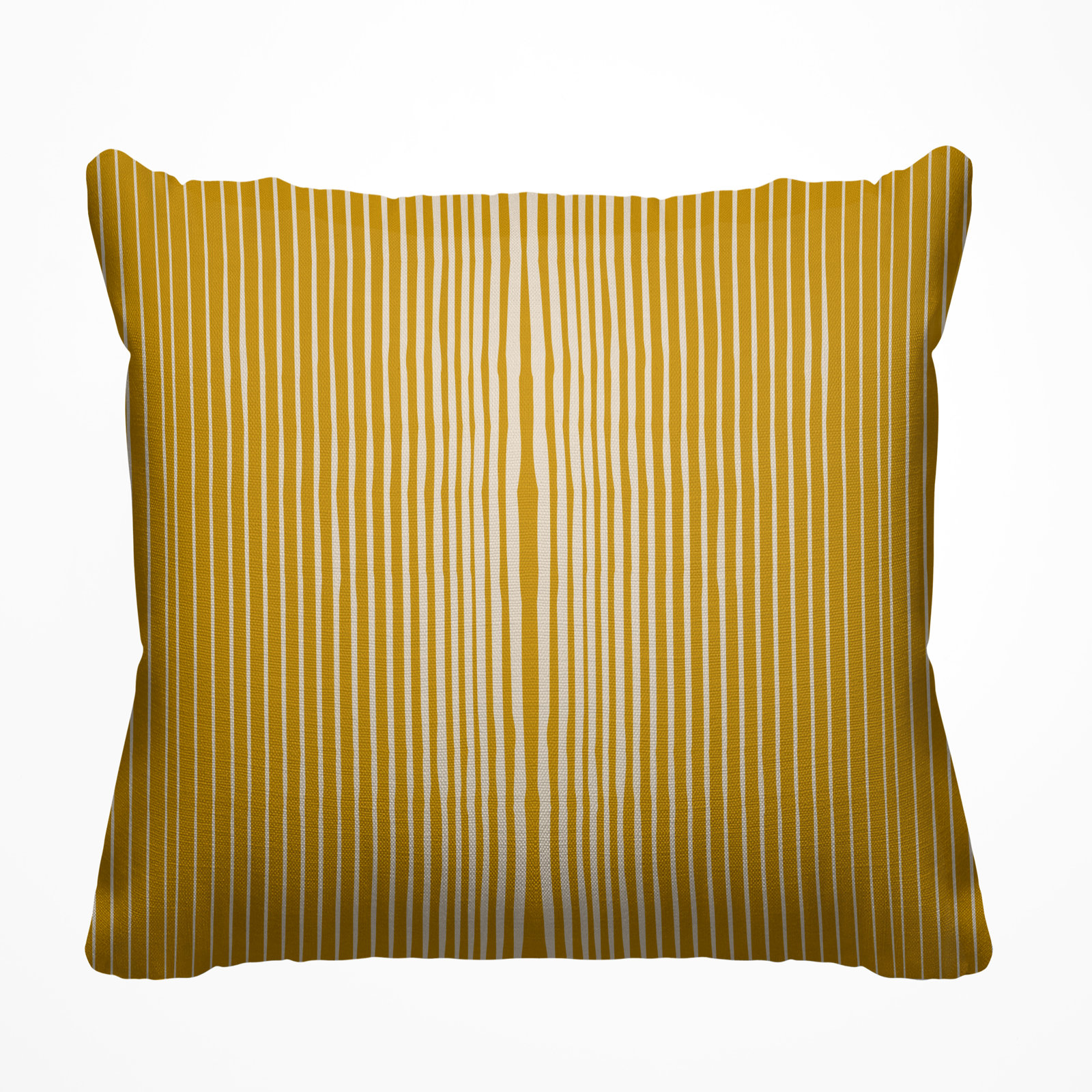Ash Striped Indoor/Outdoor Throw Pillow, 18" x 18", Yellow