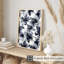Impression florale noire et blanche-178094406