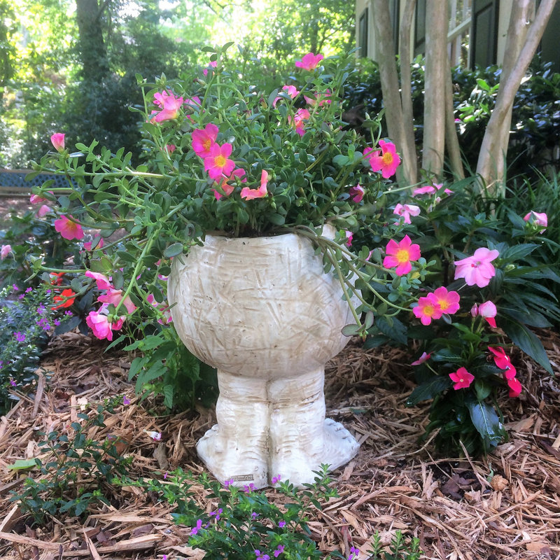 Muggly's Granny Joy Face Statue Planter, Antique White