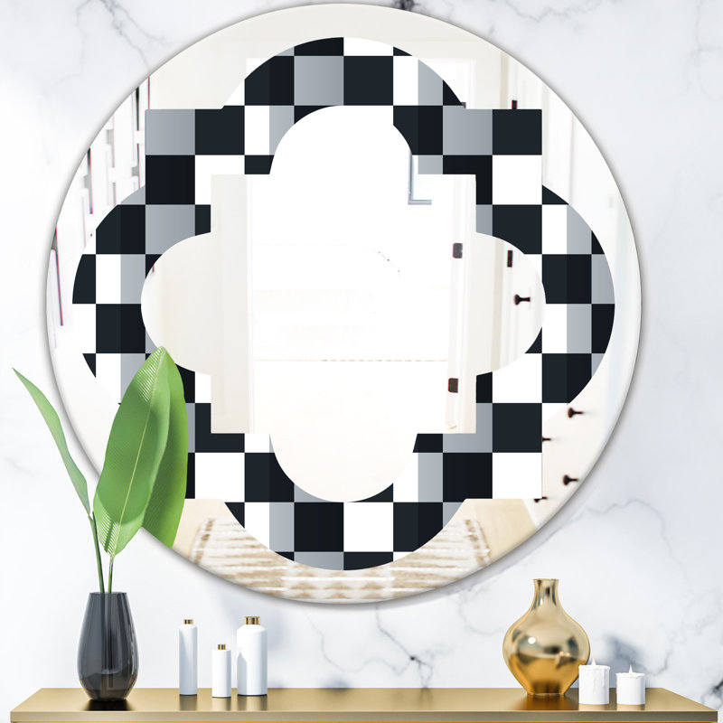 Miroir mural quadrilobe géométrique I éclectique, 23,6 po x 23,6 po