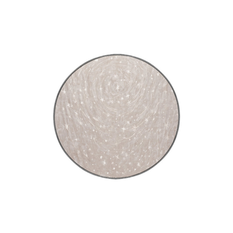 Machine Washable Gray Area Rug, Round 5'
