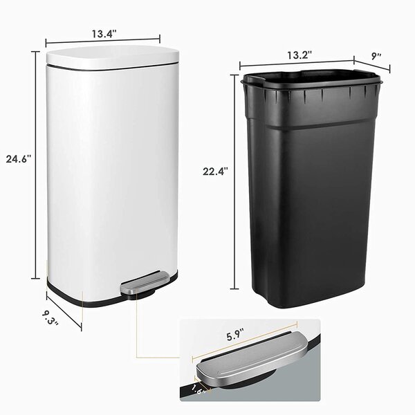 Pirecart Steel Step On Trash Can & Reviews | Wayfair