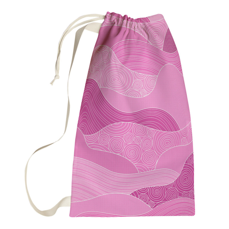 Leffel Fabric Laundry Bag with Handles, Small ( 64" H x 20" W x 1.5" D), Pink