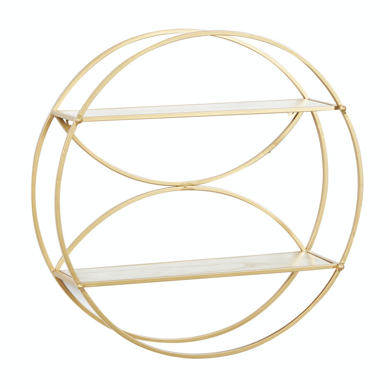 Étagère murale contemporaine en métal doré 22 x 22 x 7 Cosmoliving By Cosmopolitan
