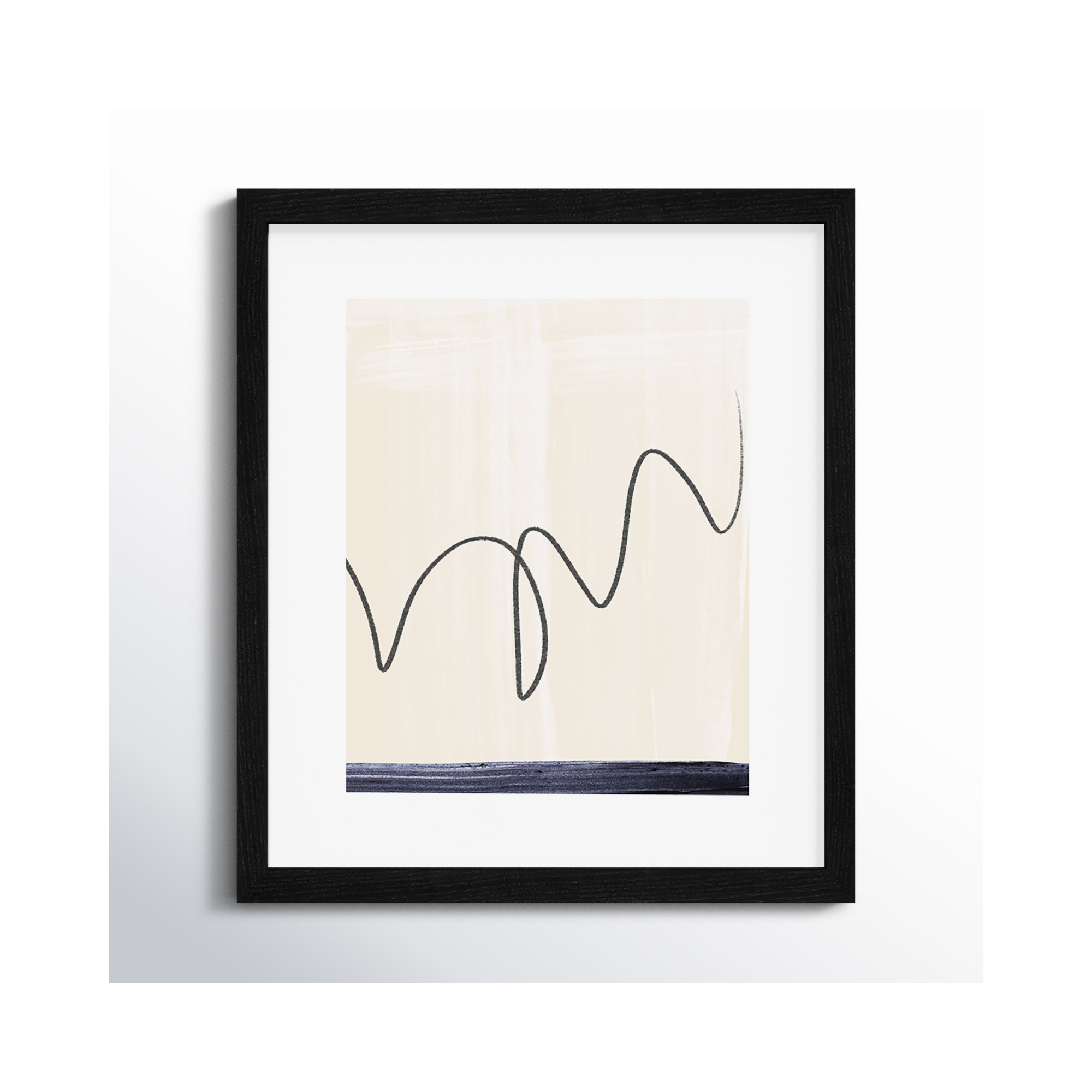 Departured II - Picture Frame Painting Print, 15" H x 13" W x 0.75" D, Black Framed Paper