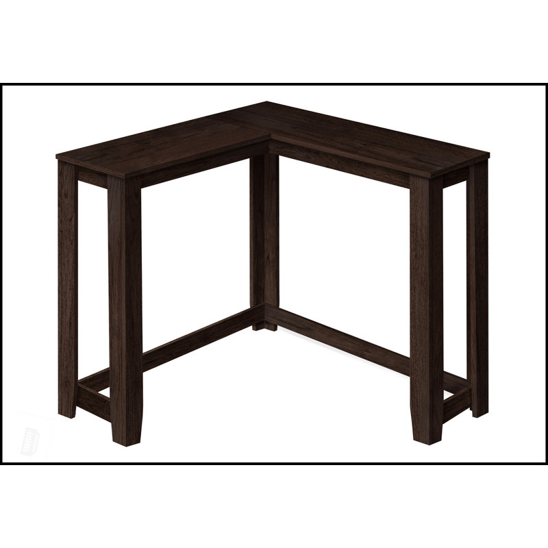 Table d'appoint d'angle étroite, design contemporain pour entrée, solution de rangement durable et peu encombrante, Espresso