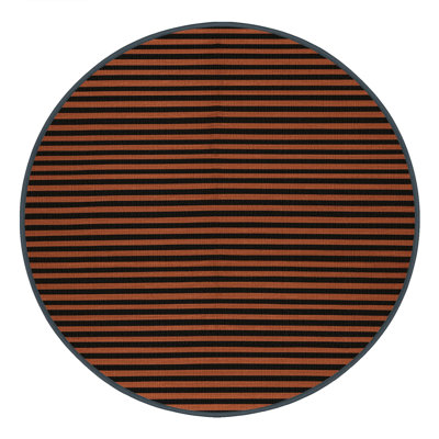 Machine Washable Horizontal Stripes Brown Area Rug
