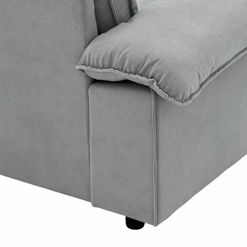 Canapé compact avec rangement caché, causeuse 2 places pour petit appartement et studio, Gris