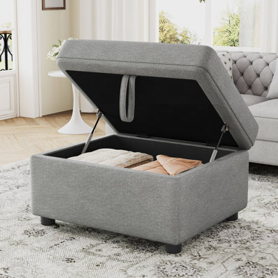 Gris 26,6 po pour le salon et la chambre à coucher, mobile avec assise cachée spacieuse en velours côtelé confortable