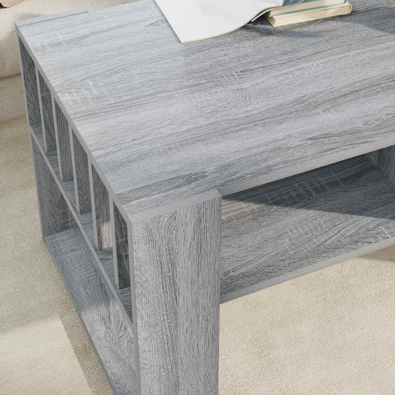 Coffee Table with Storage, Grey Sonoma, 45cm. H x 92cm. L x 49.5cm. W