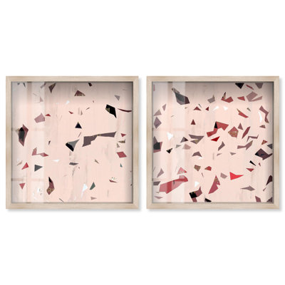 Abstract Wall Art Set Shadowbox Print Livingroom Wall Art Set by Art Remedy, Black Frame, 12 x 12