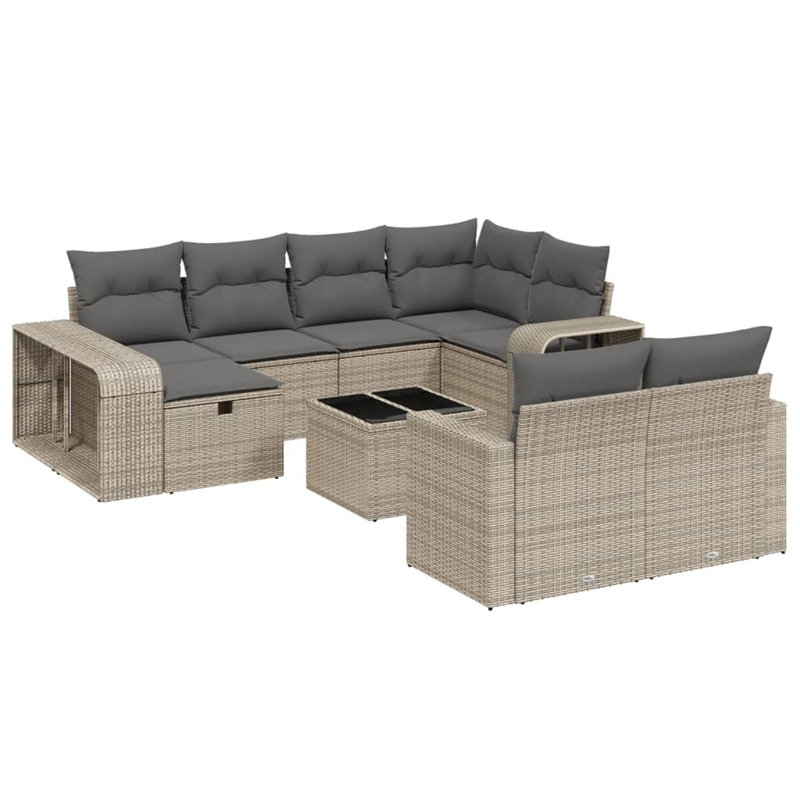 Ensemble de canapé de jardin Vidaxl gris