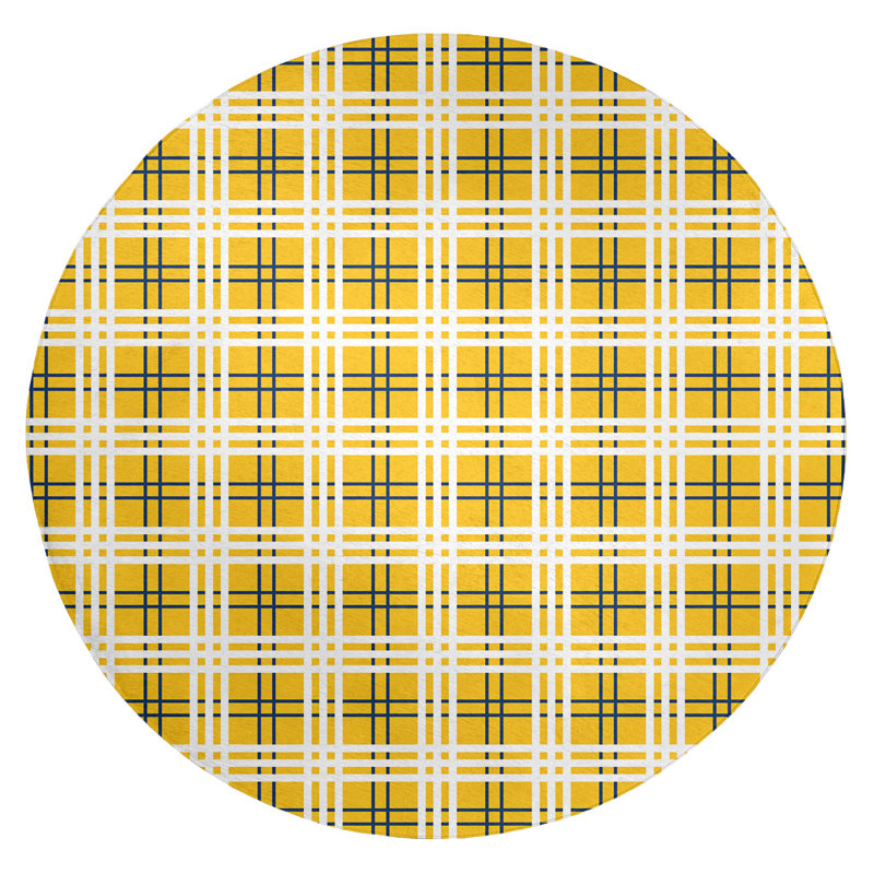 Plaid Indoor Rug, Round 5'