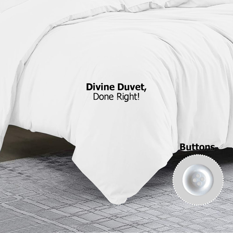 Klarita 100% Microfiber 300TC Reversible Duvet Cover Set with Pillowcase, Kingsize - 2 Pillowcase (50 x 75 cm), White