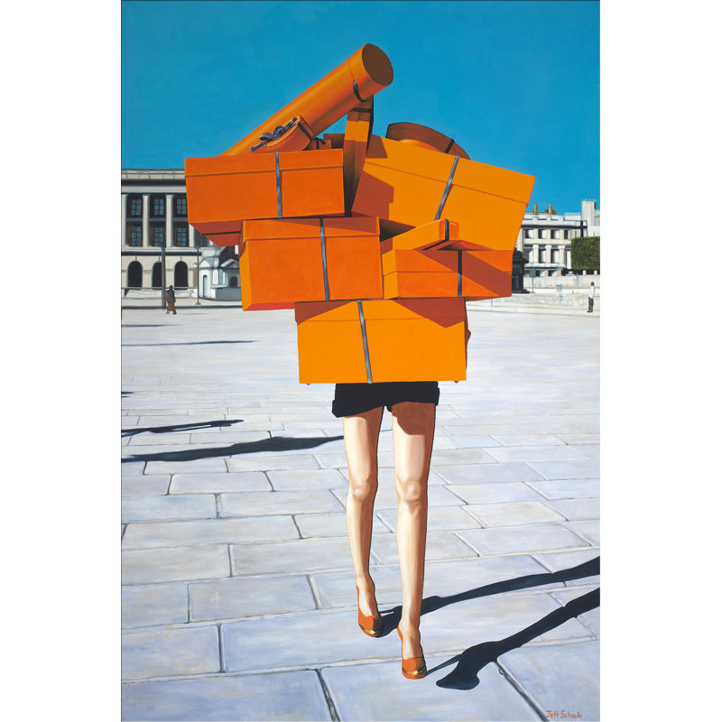 Hermes II Print by Jeff Schaub, Blue, Orange, Black, Multi