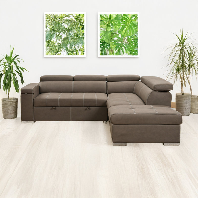 Sleeper Sofa Convertible Sofa Bed Sofa Arm Sofa Bed Couch Sleep Sofa Comfy Sofa Modern Sofa, Brown Fabric