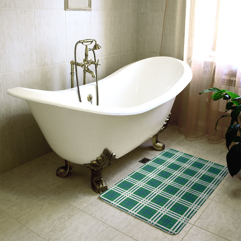 Tapis pour salle de bain Tampa Bay, l 17 po x L 24 po, Vert / Neige