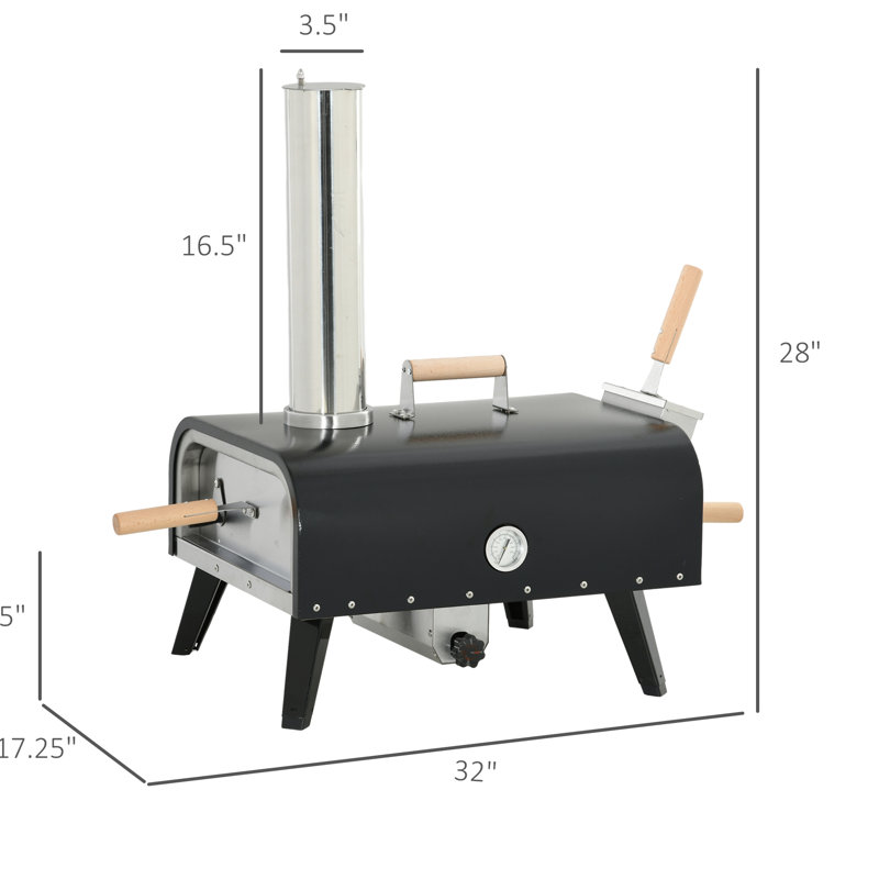 Machine à pizza d'extérieur avec pierre tournante de 12 po, pieds portatifs et pliables, acier inoxydable, libérez votre four intérieur en pierre, découvrez l'art de la fabrication