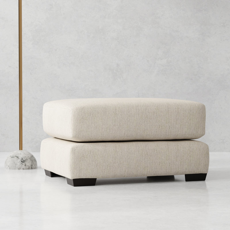 Repose-pieds rembourré Mornimont, 100 % polyester beige