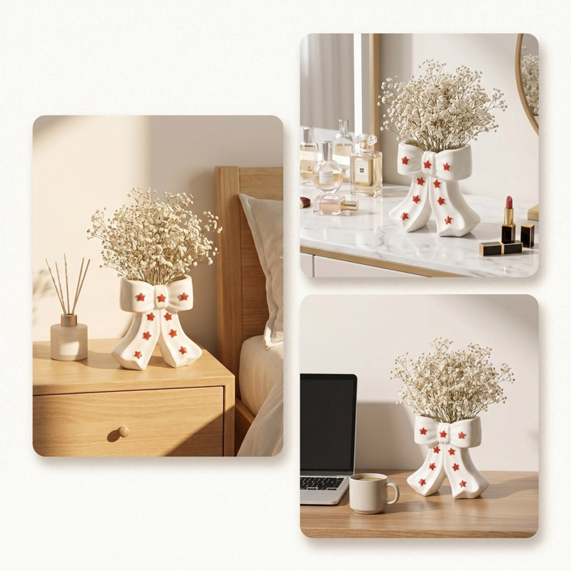 Bow Shaped Ceramic Vase