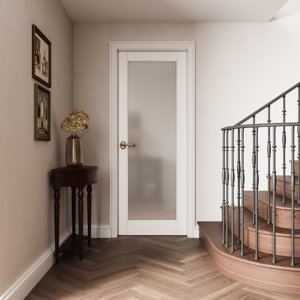  ( broken glass ) Pantry Door Slab Frosted Glass Solid Manufactured Wood Standard Door For French