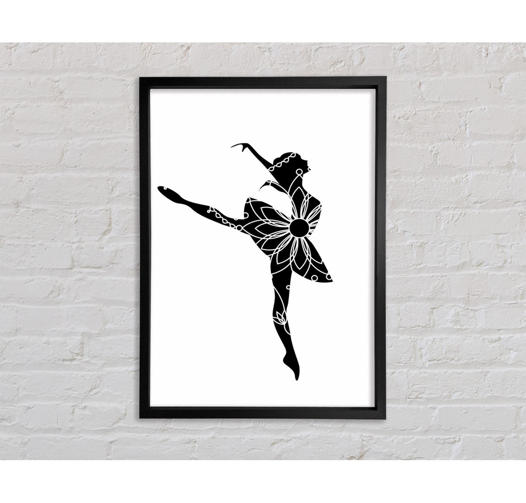 Ballerina Blume Gerahmter Druck