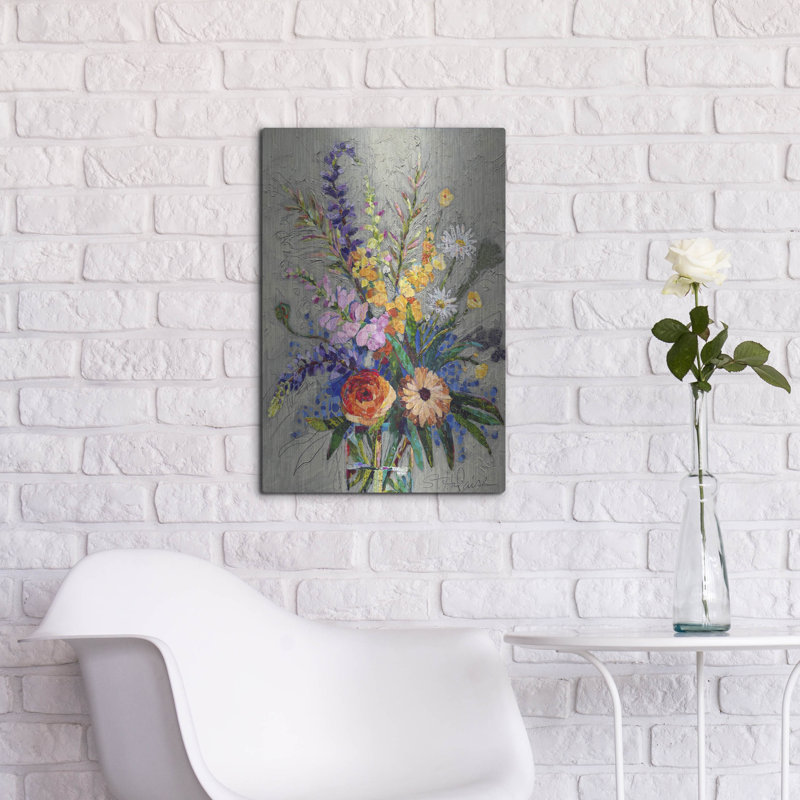 Art mural en métal Latitude Run® «Flowers For Madeline 1» par St Hilaire Elizabeth, H 24 po x l 16 po