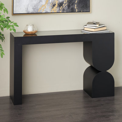 Cole And Grey Metal Geometric Console Table With Stacked Arched Table Leg