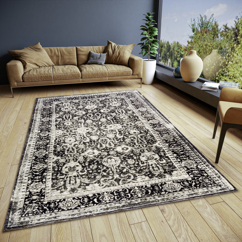 Catania Black Rug, Rectangular 160 x 235cm