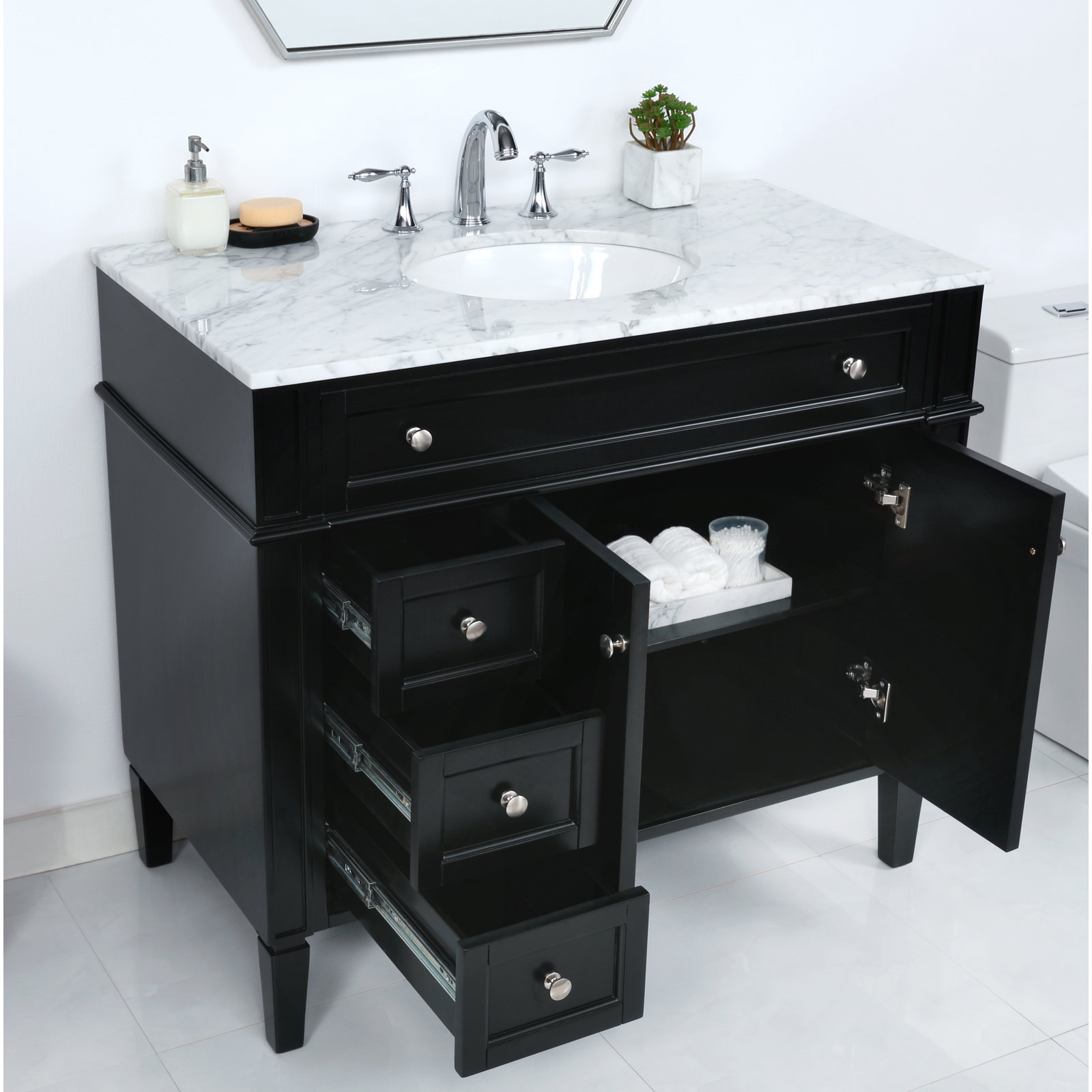 Rivers 40'' Single Bathroom Vanity, Black