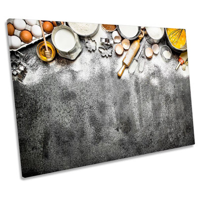 Baking Flour Egg Kitchen - Wrapped Canvas Print