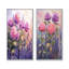 Hortensias dans un champ de lavande I - Collection de 2 panneaux de toiles florales-272482911-272482906