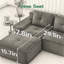 Canapé modulaire en L de 82 po pour salon modulaire en tissu velours côtelé de 82 po avec assise profonde, passepoil perlé, conception capitonnée, sans assemblage, conception antidérapante-753670198