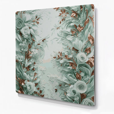 Abstract Florals 30 Green Metal Wall Art