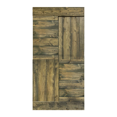 Patented Product S Style Sliding Barn Door Without Installation Hardware Kit (Door Slab Only) - Assembly Required