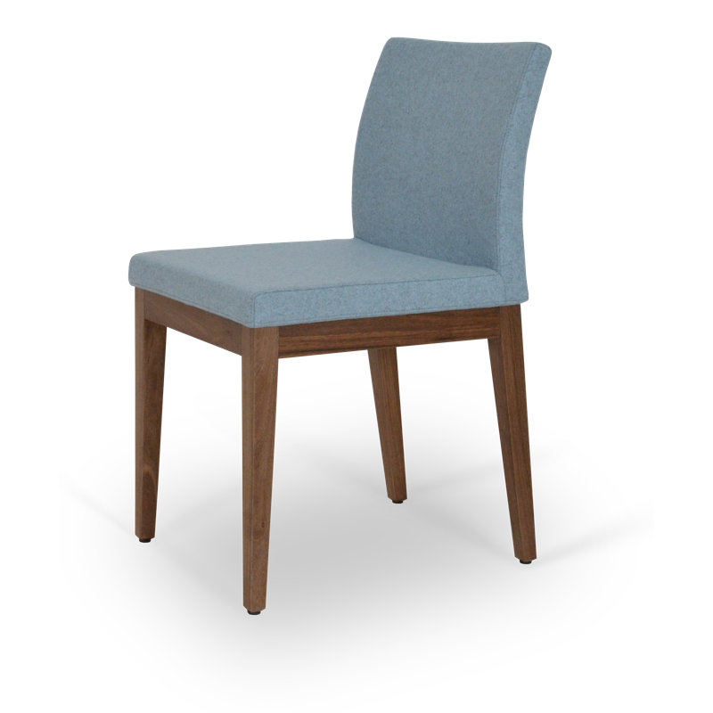 Aria Wood Dining Chair, Camira Wool - Dark Gray, American Walnut