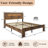 Farmhouse Wooden Bed Frame with Storage Headboard, Wood Platform Bed Frame with Charging Station & Led Lights-2119601722-2130857582