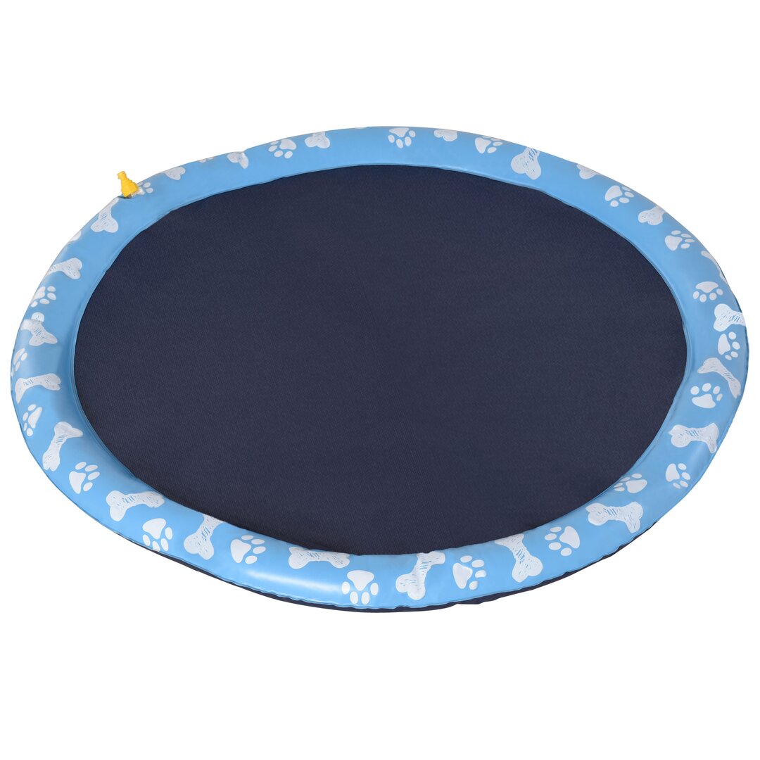 150 cm Splash Sprinkler Pad für Hunde Spritz Anti-Rutsch Outdoor PVC Blau