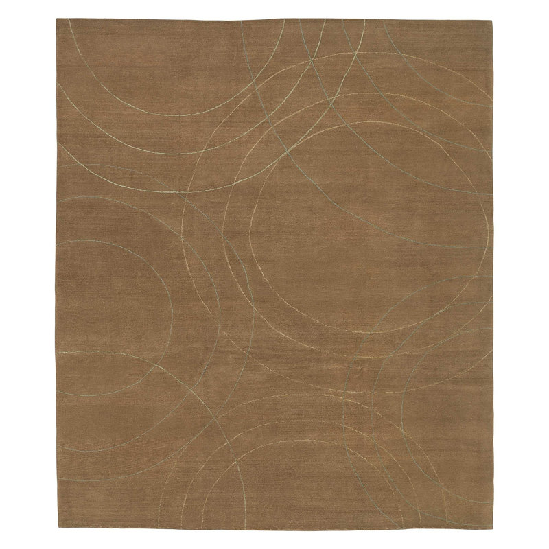 Cirque Geometric Area Rug in Brown, Rectangle 8' x 10'