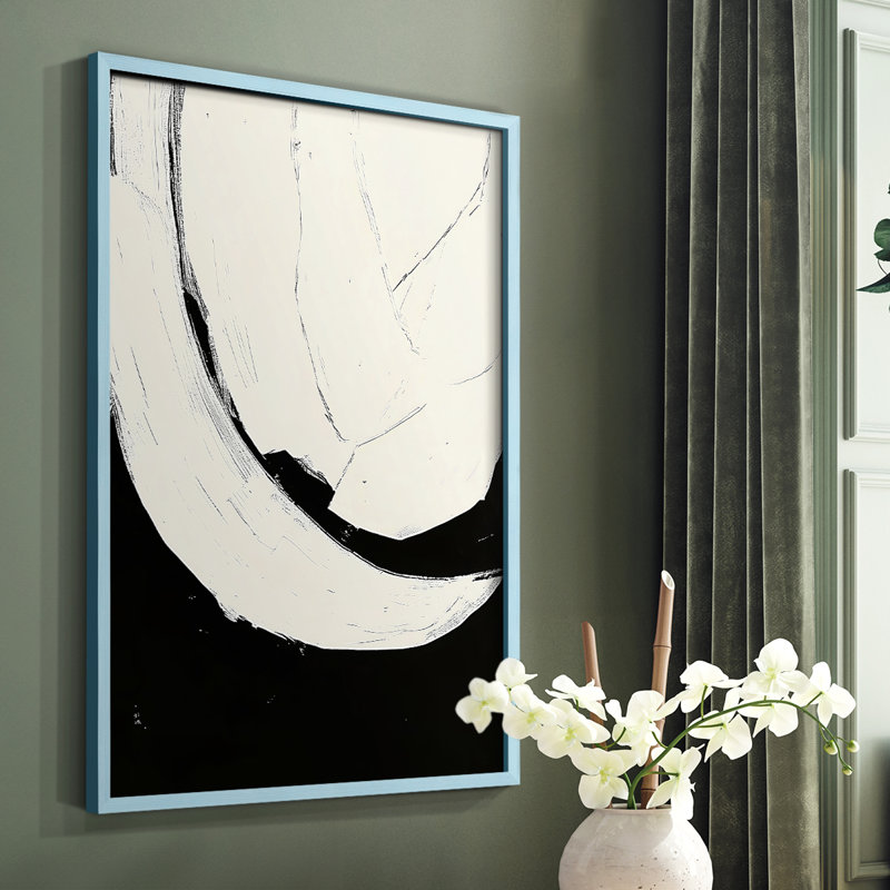 Impression abstraite encadrée CX - prête à être accrochée - fabriquée aux États-Unis, Bleu, H 20 po x l 16 po