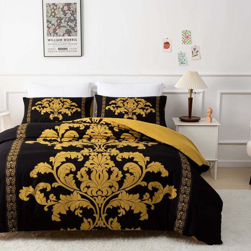 Premium Duvet Cover Set Double Brushed Microfiber Reversible With Zipper Closure & Corner Ties