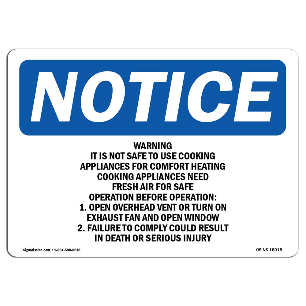 SignMission Warning It Is Not Safe to Use Cooking Appliances Sign Wayfair