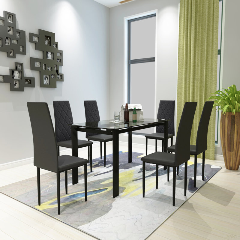 Ensemble de table de salle à manger 7 pièces, table et chaises, ensemble de salle à manger 6 personnes