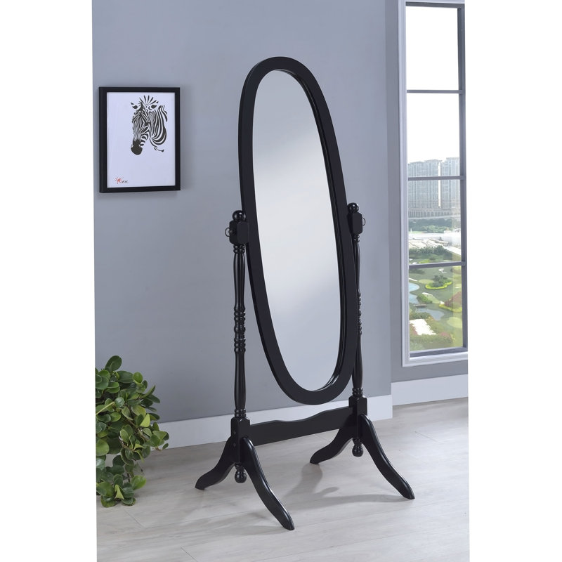 Dunne Black Cheval Mirror